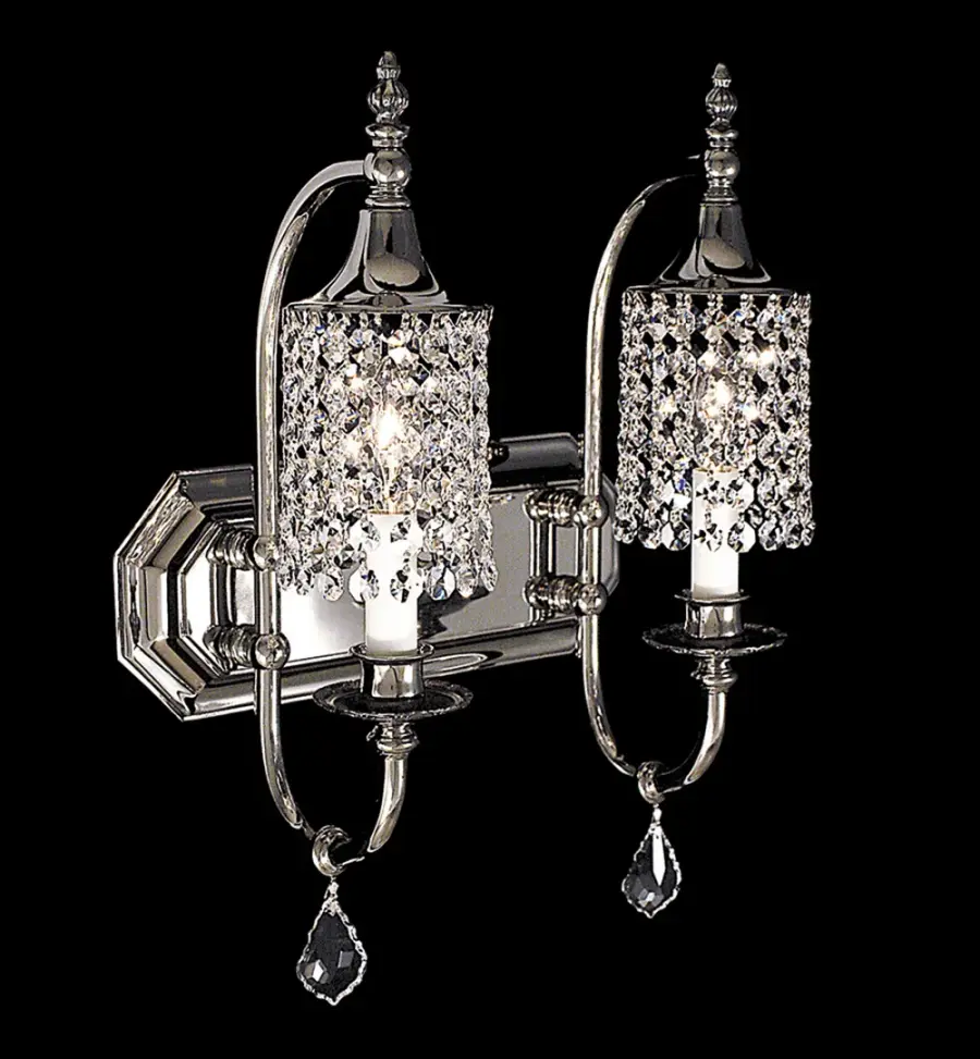 Princessa 2-Light Polished Silver Sconce