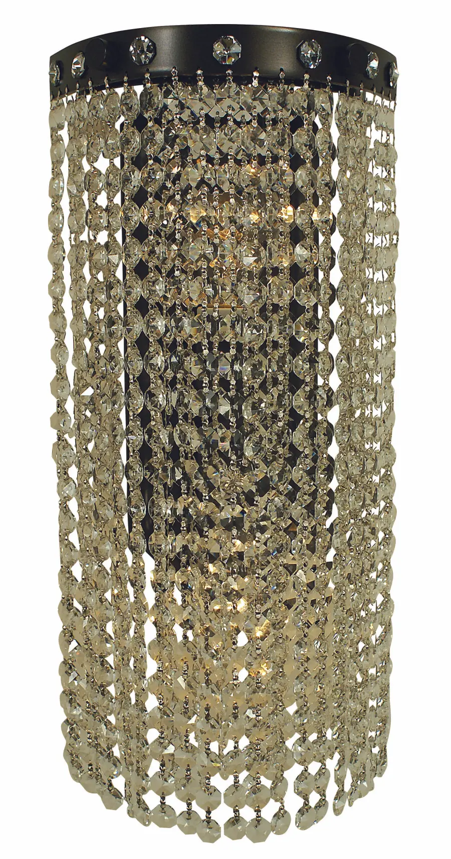 Two Light Crystal Strand Wall Sconce