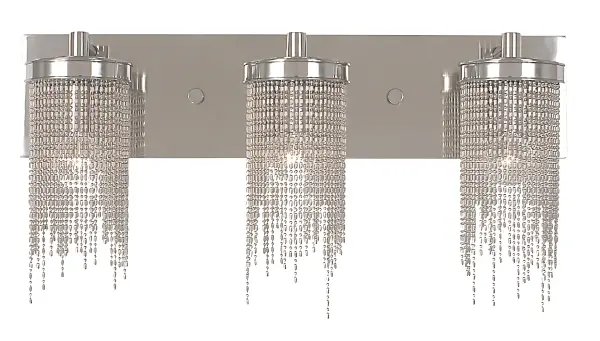 Cascading cylinder and sphere beading produces a soft glitter as the light reflects from them. Every Framburg lighting product is hand made in the USA.