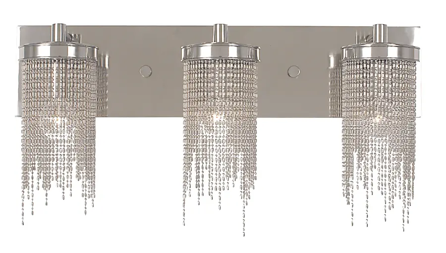 Three Light Wall Sconce with Cascading Beaded Detail