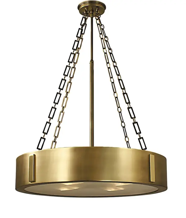 The Oracle 4-Light Dinette Chandelier combines warm Harvest Bronze with Polished Brass accents for a refined traditional look. Its compact 16-inch width makes it ideal for breakfast nooks and smaller dining areas.