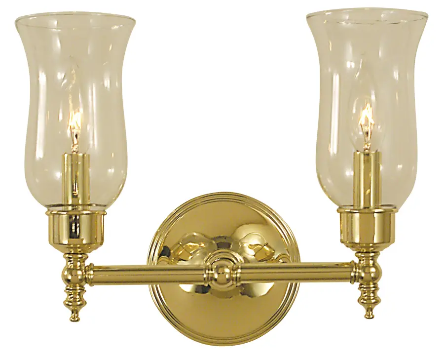 Two Light Wall Sconce in Antique Brass