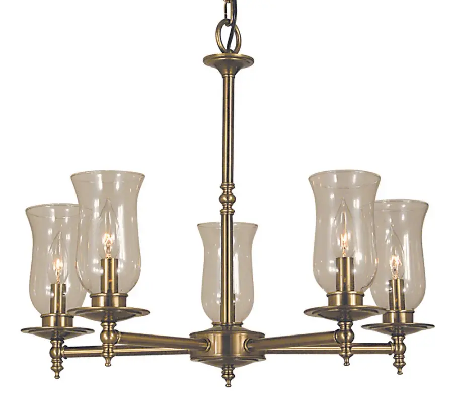 Sheraton 5-Light Antique Brass Dining Chandelier