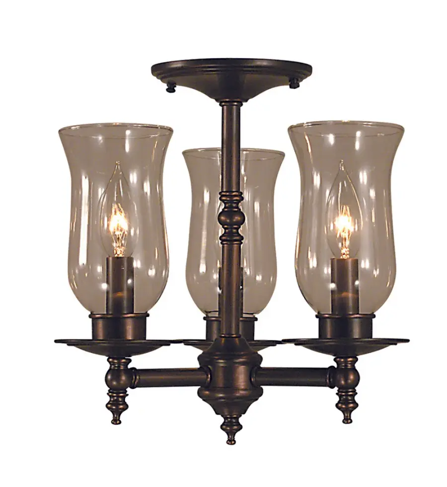 Sheraton 3-Light Flush Mount in Siena Bronze