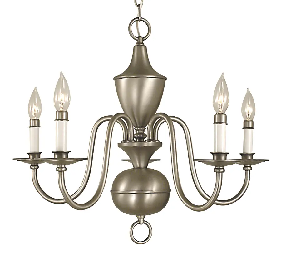 Five Light Chandelier in Matte Black