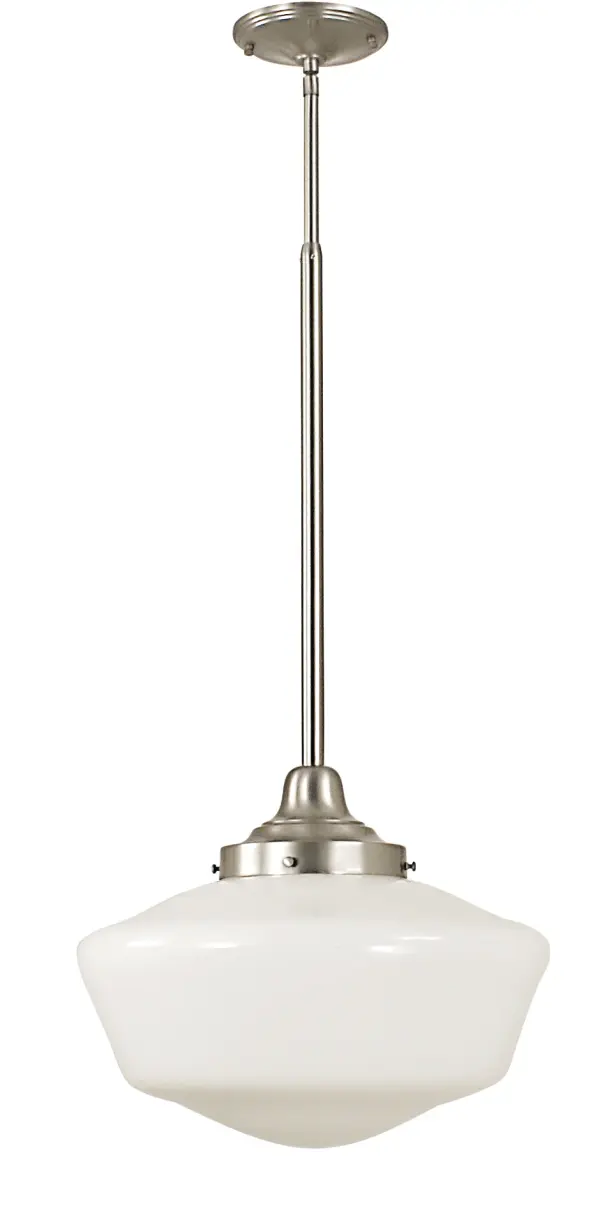 Classic schoolhouse shades adorn these adjustable pendants, an array of sizes and finish options make for a great variety of choices. Every Framburg lighting product is made in the USA.