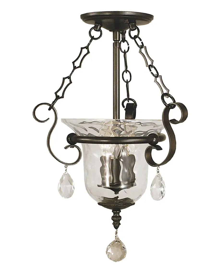 Carcassonne 3-Light Flush/Semi-Flush Mount in Mahogany Bronze