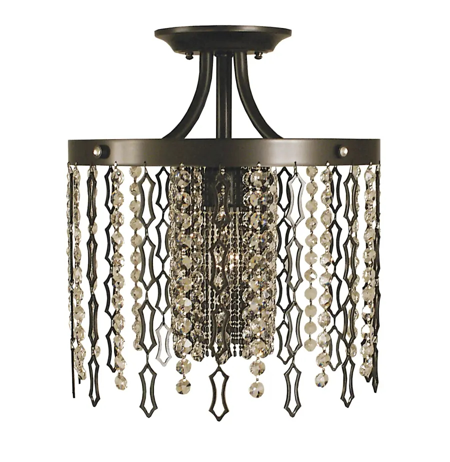 Crystal Beaded Flush Mount in Brushed Nickel