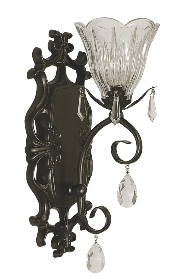 The Liebestraum sconce combines traditional elegance with refined craftsmanship. Cut crystal shade paired with mahogany bronze creates sophisticated ambient lighting perfect for intimate spaces.