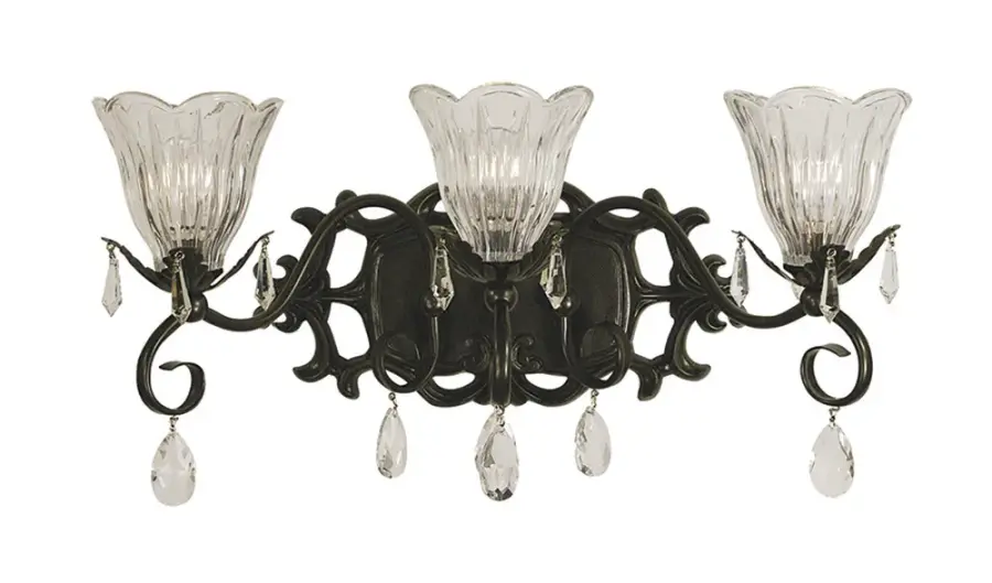 Liebestraum 3-Light Crystal Sconce in Mahogany Bronze