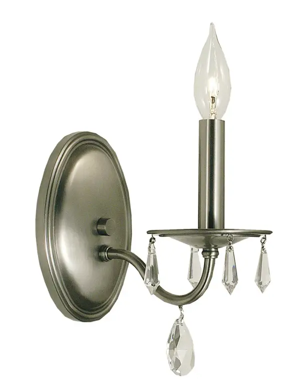 The Liebestraum sconce delivers classic elegance in a compact 5-inch wide profile. Its brushed nickel finish and single candle-style light create sophisticated ambiance ideal for bathrooms, hallways, and bedrooms.