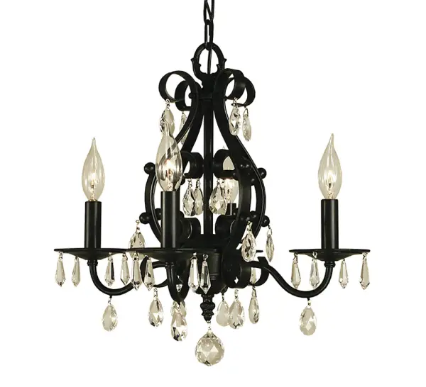 The Liebestraum 4-Light Chandelier combines modern matte black finish with classic candle-style lighting. At 16 inches wide, it's perfectly scaled for breakfast nooks, small dining rooms, or cozy spaces needing elegant overhead lighting.
