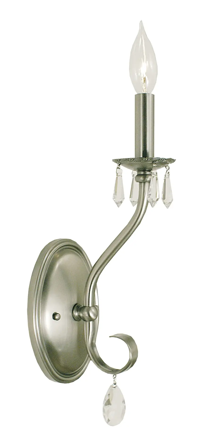 Matte Black Crystal-Trimmed Wall Sconce