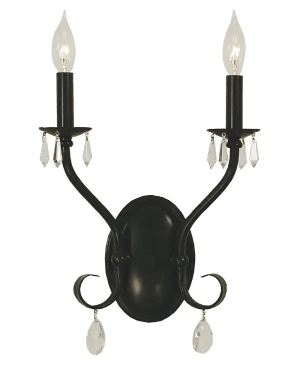 Liebestraum 2-Light Matte Black Sconce