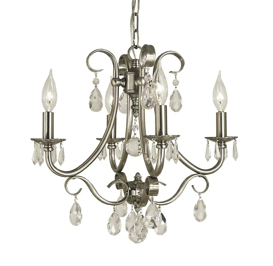 Four Light Chandelier in Matte Black