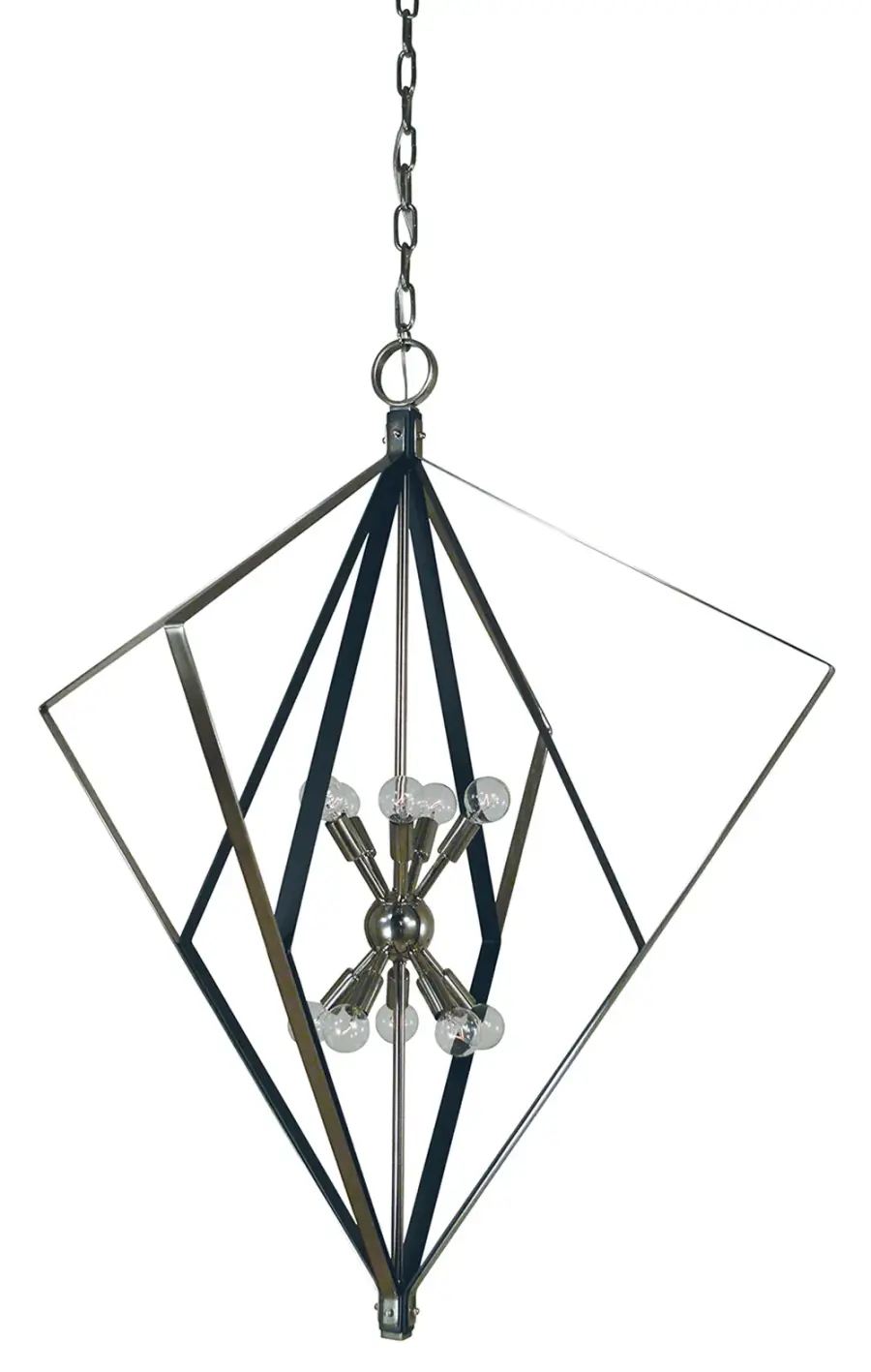 Zoe 10-Light Chandelier in Polished Nickel with Matte Black