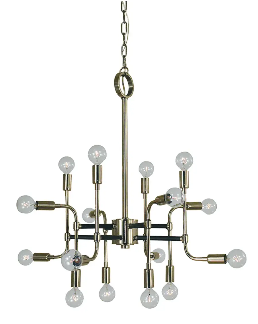 Fusion 16-Light Chandelier in Polished Nickel with Matte Black
