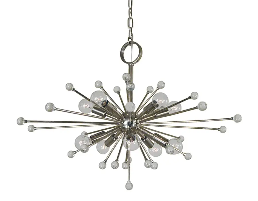 Supernova 10-Light Chandelier in Polished Nickel - Image 1
