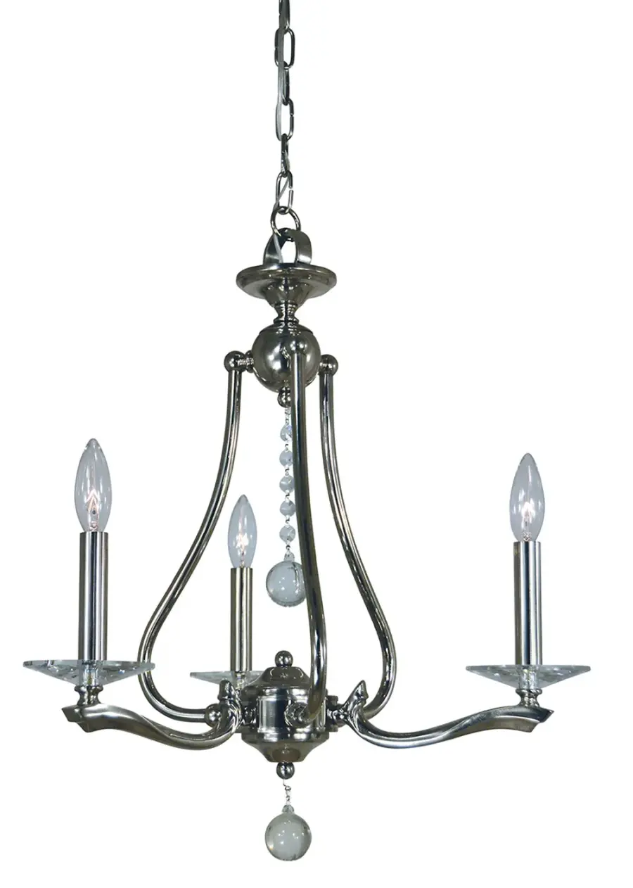 Allena 3-Light Chandelier in Polished Nickel