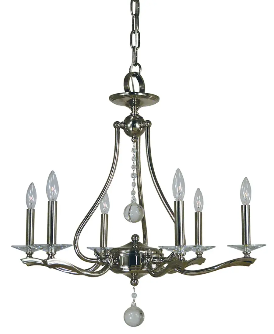 Allena 6-Light Chandelier in Polished Nickel