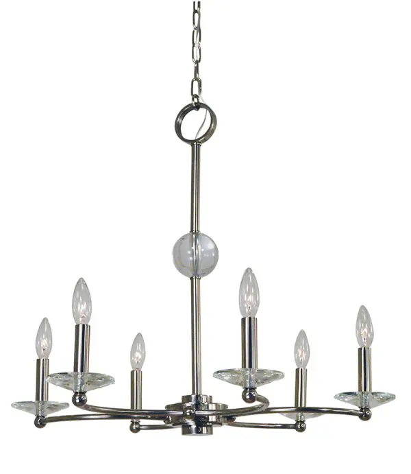 Pirouette 6-Light Chandelier in Polished Nickel