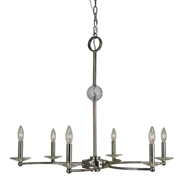 Pirouette 6-Light Chandelier in Polished Nickel