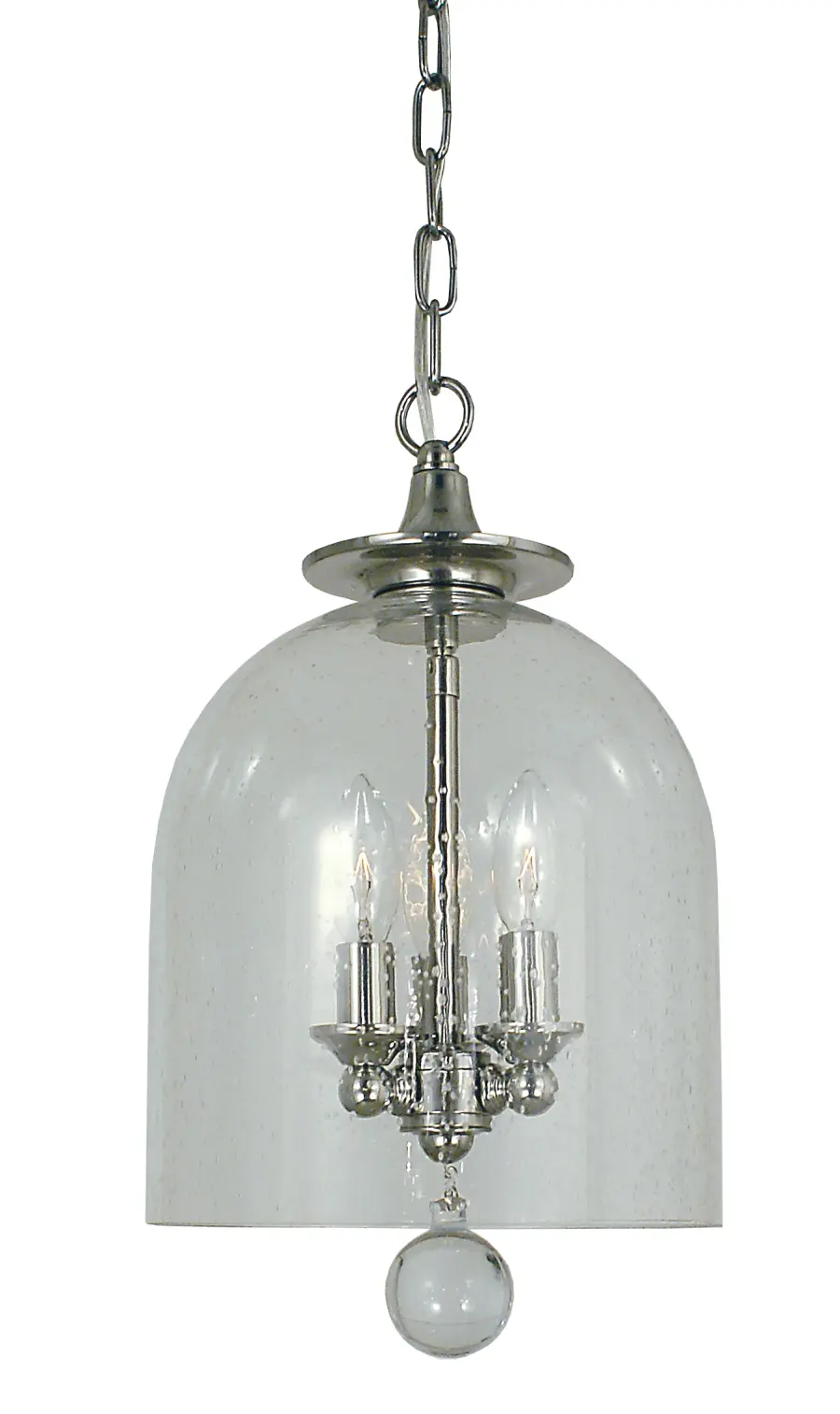 Three Light Chandelier in Brushed Nickel