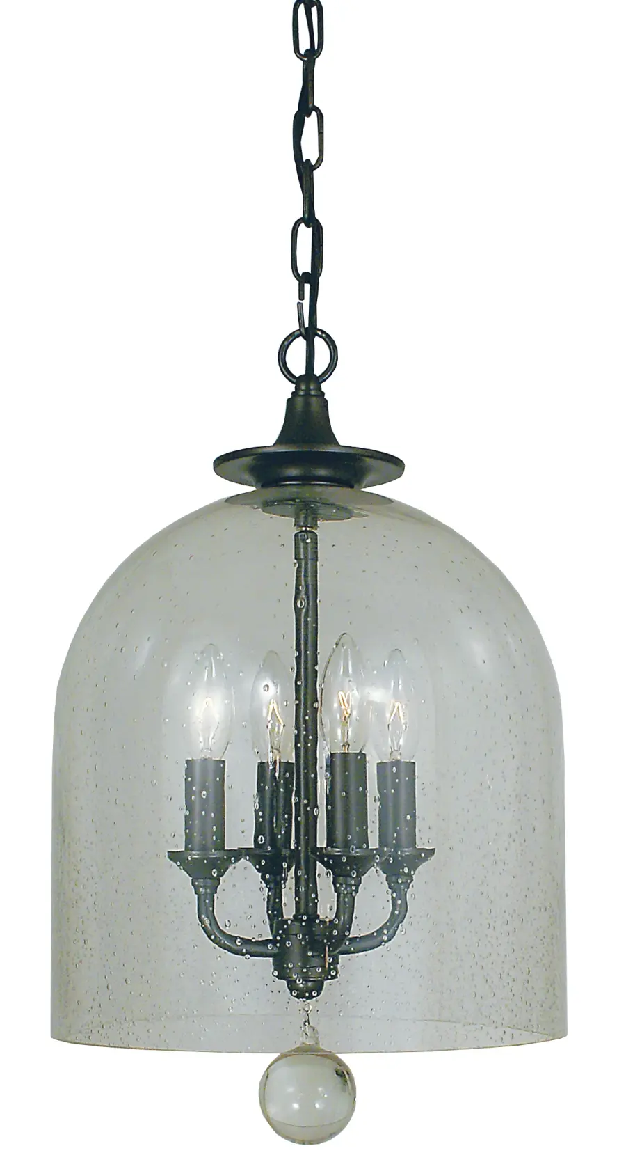Four Light Chandelier in Brushed Nickel