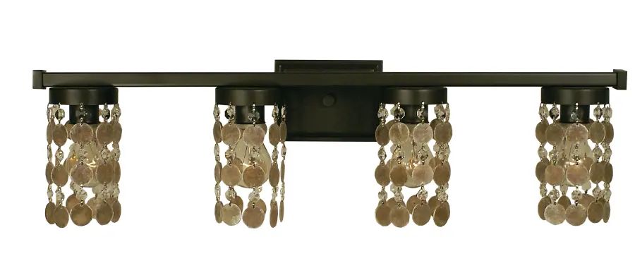 Four Light Crystal & Mica Wall Sconce