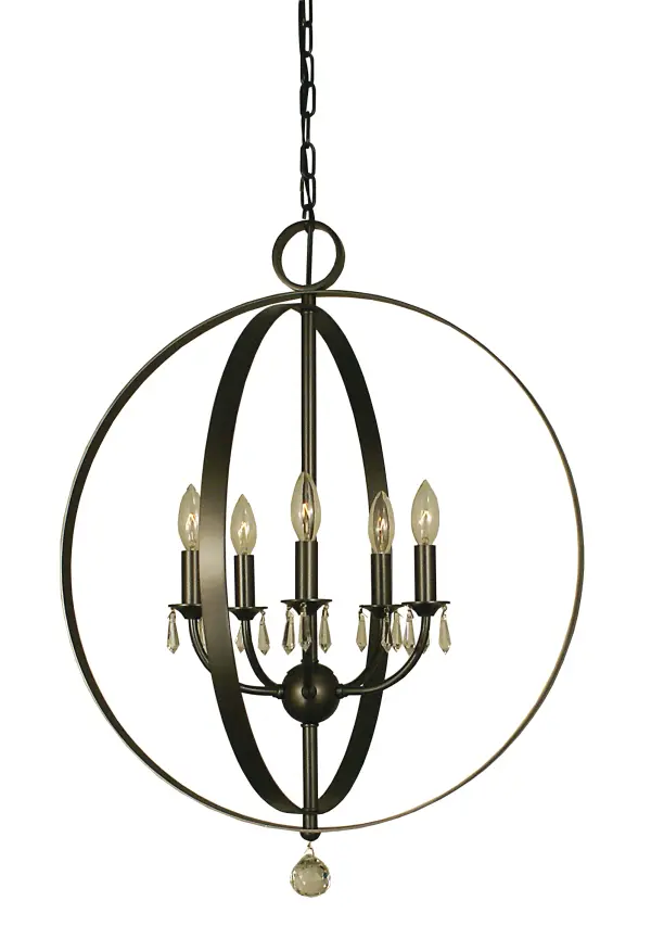 The rings encasing these chandeliers give the illusion of floating and allow for suspension in countless configurations. All Framburg fixtures are made in the USA.