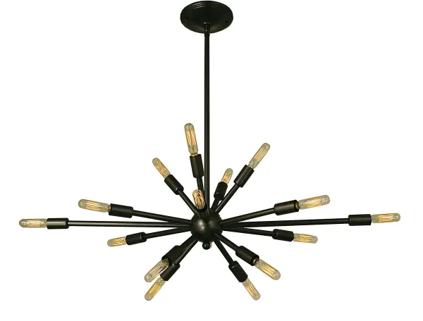 Arms of light orbit around a central stem or orb giving the effect of light rays around a star. Every Framburg lighting product is manufactured in the USA