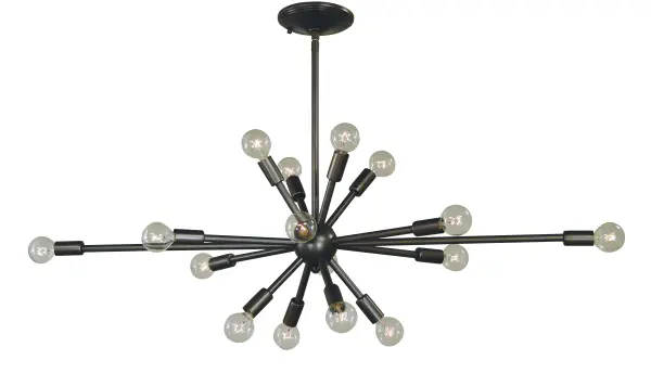 Arms of light orbit around a central stem or orb giving the effect of light rays around a star. Every Framburg lighting product is manufactured in the USA