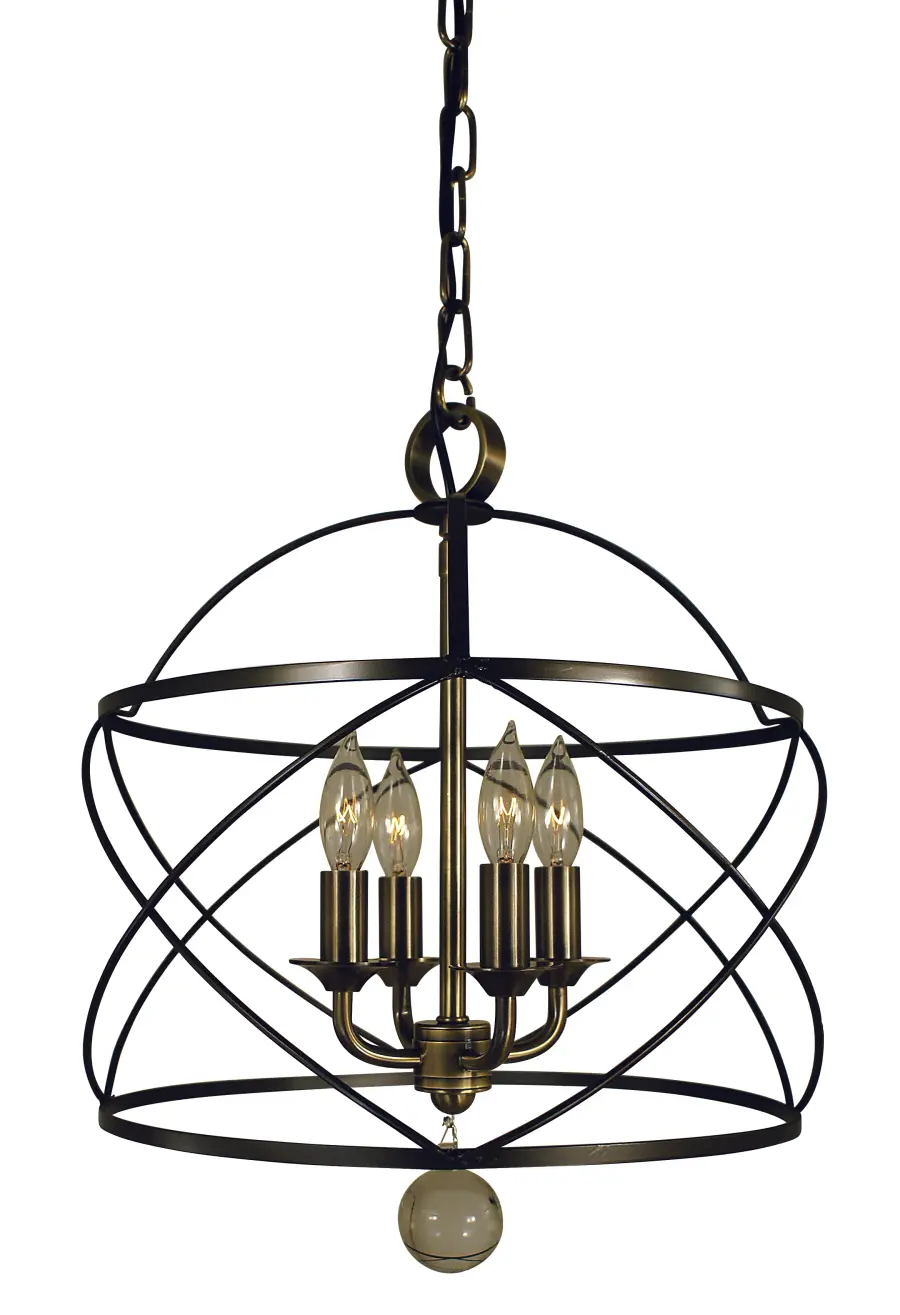 Four Light Chandelier in Mahogany Bronze