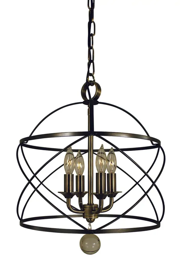 The Nantucket 4-Light Dinette Chandelier brings traditional elegance with its rich Mahogany Bronze and Antique Brass finish. Perfectly scaled for breakfast nooks and smaller dining areas at 13 inches wide.