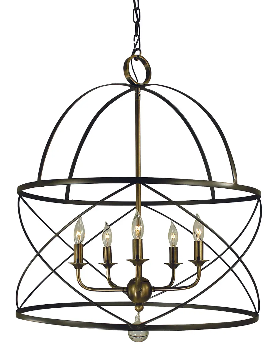 Five Light Chandelier in Mahogany Bronze