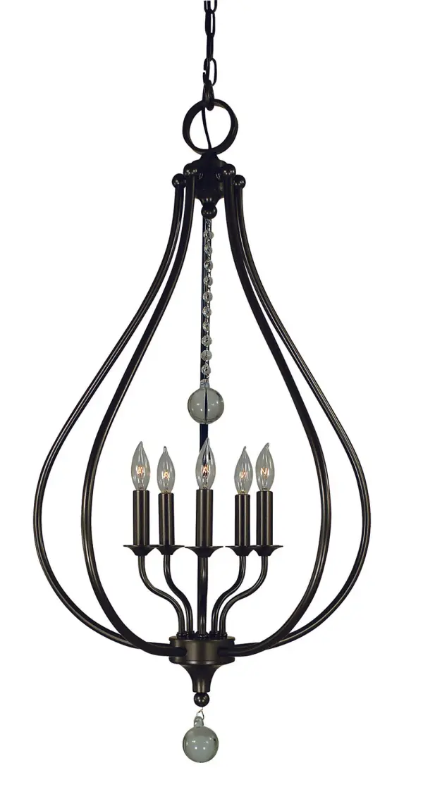 Dewdrop 5-Light Pendant in Mahogany Bronze - Image 1