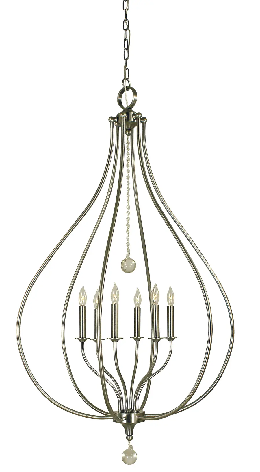 Six Light Pendant in Antique Brass