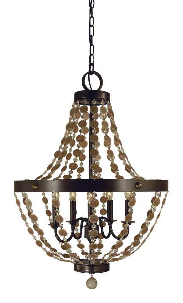 Strands of crystal and mica are casually draped from the frames to diffuse the light and create both warmth and glitter. Every Framburg lighting product is manufactured in the USA.