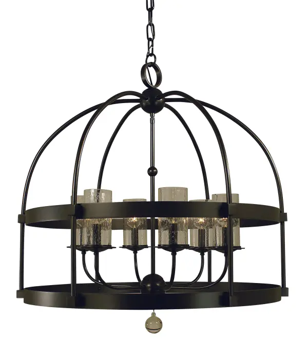Six Light Foyer Chandelier in Brushed Nickel