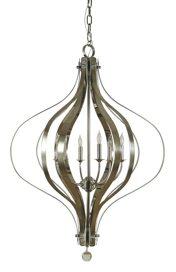 Aries 6-Light Chandelier in Polished Nickel - Image 1