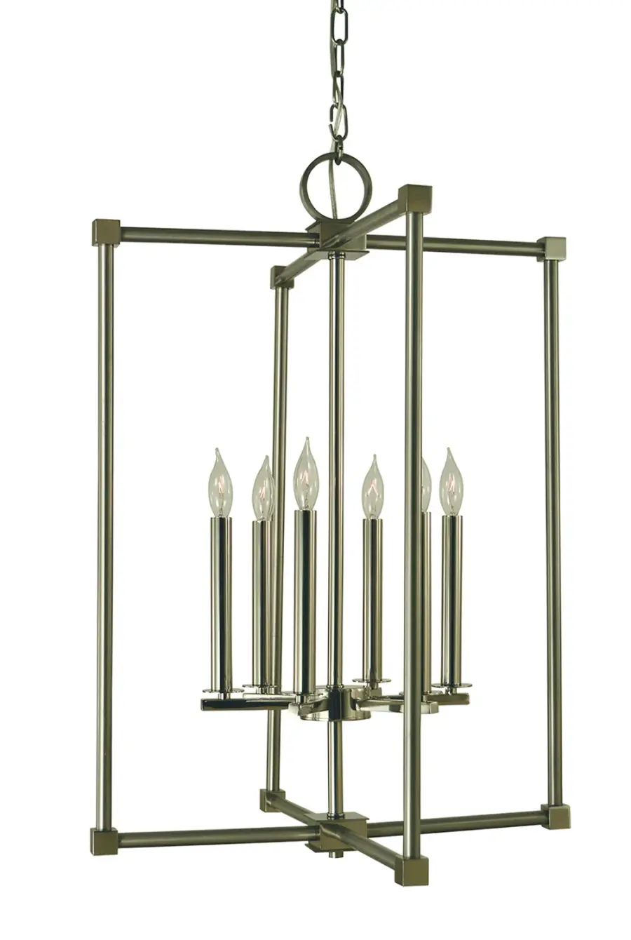 Lexington 6-Light Chandelier in Brushed Nickel with Polished Nickel