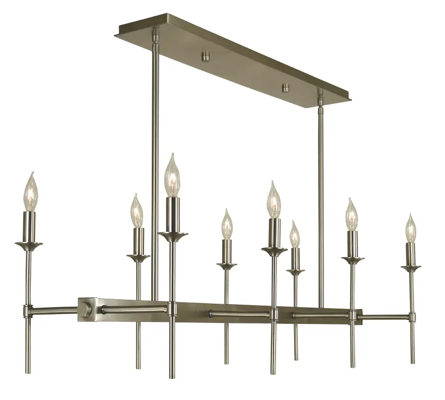 Eight Light Island Chandelier in Antique Brass