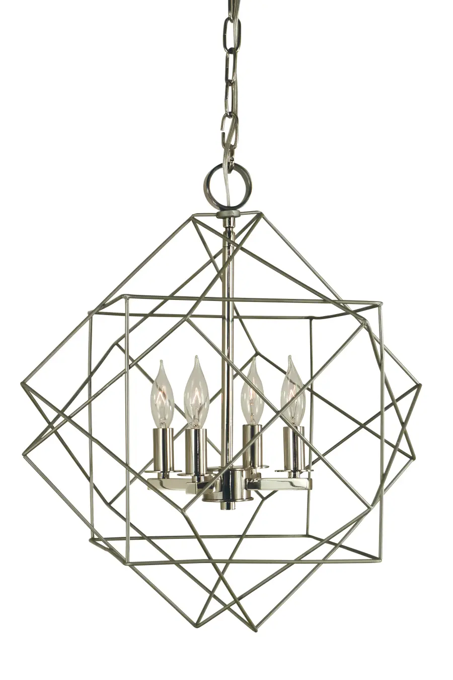 Four Light Chandelier with Cage