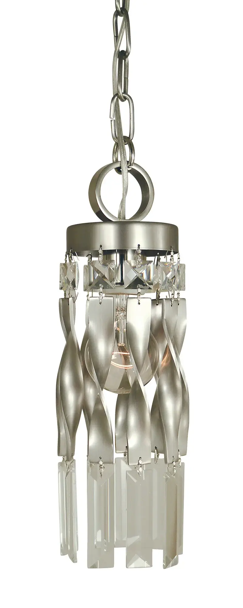 Adele Mini Pendant in Satin Pewter with Polished Nickel