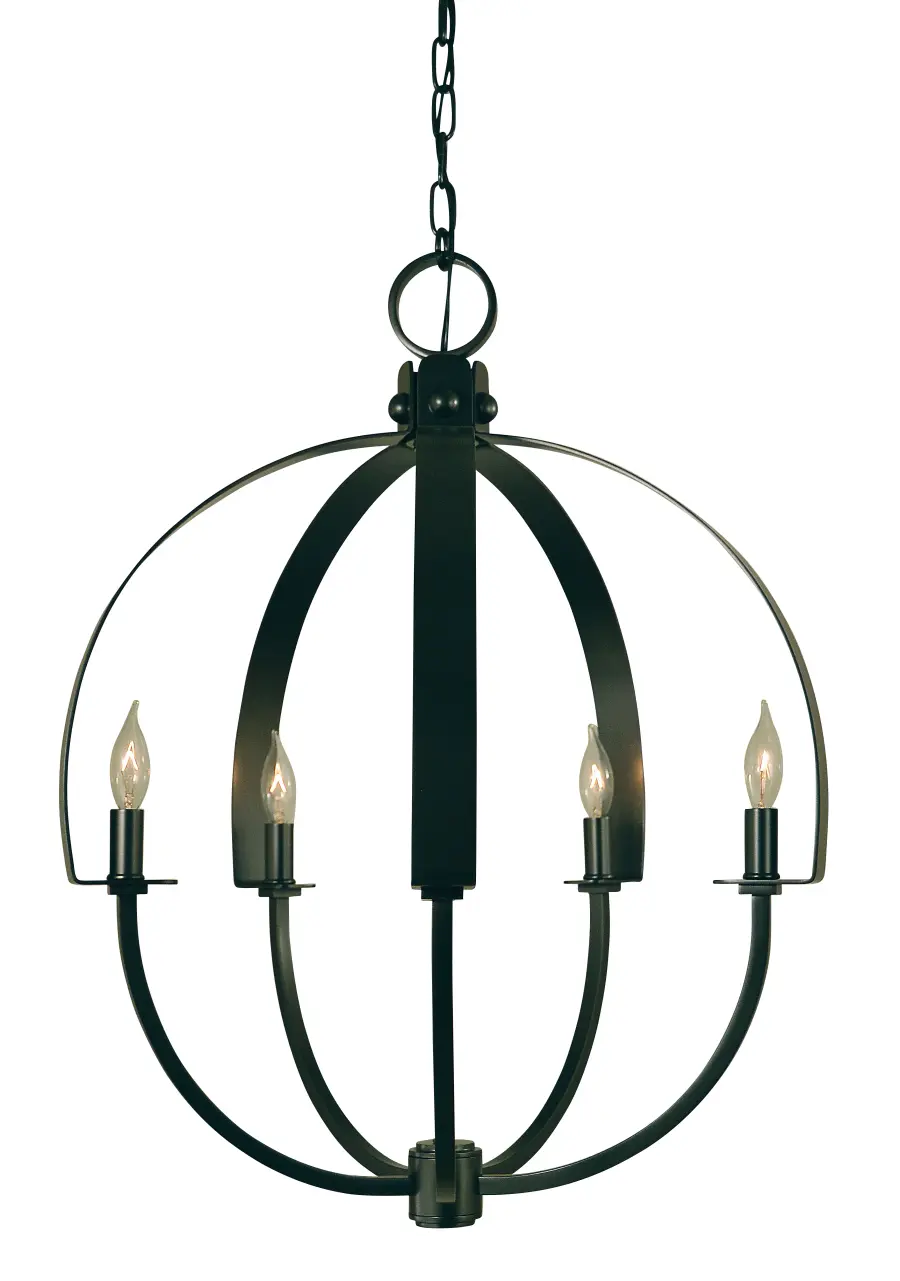 Five Light Spherical Strap Chandelier