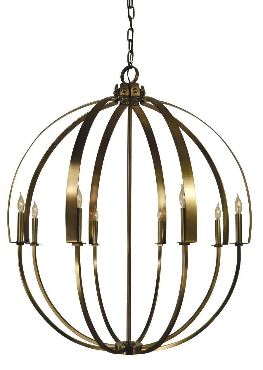 Eight Light Spherical Foyer Chandelier in Matte Black