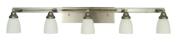 The Mercer 5-Light Sconce delivers exceptional illumination across 48 inches, making it ideal for double vanities and large bathroom spaces. Its transitional design with mixed metal finishes bridges traditional and contemporary aesthetics.