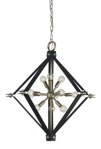 These clusters are encased by frames that use attachments in different finishes to highlight the industrial accents. Made in the US.