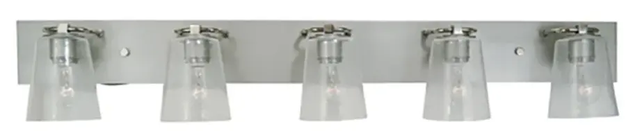 Mercer 5-Light Bath Sconce in Satin Pewter with Polished Nickel