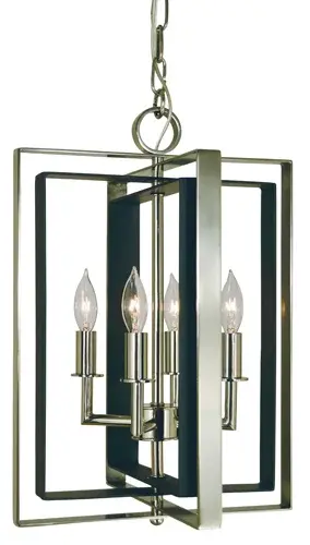 The layering of the rectangular frames adds depth to these minimalist designs. Made in the US.